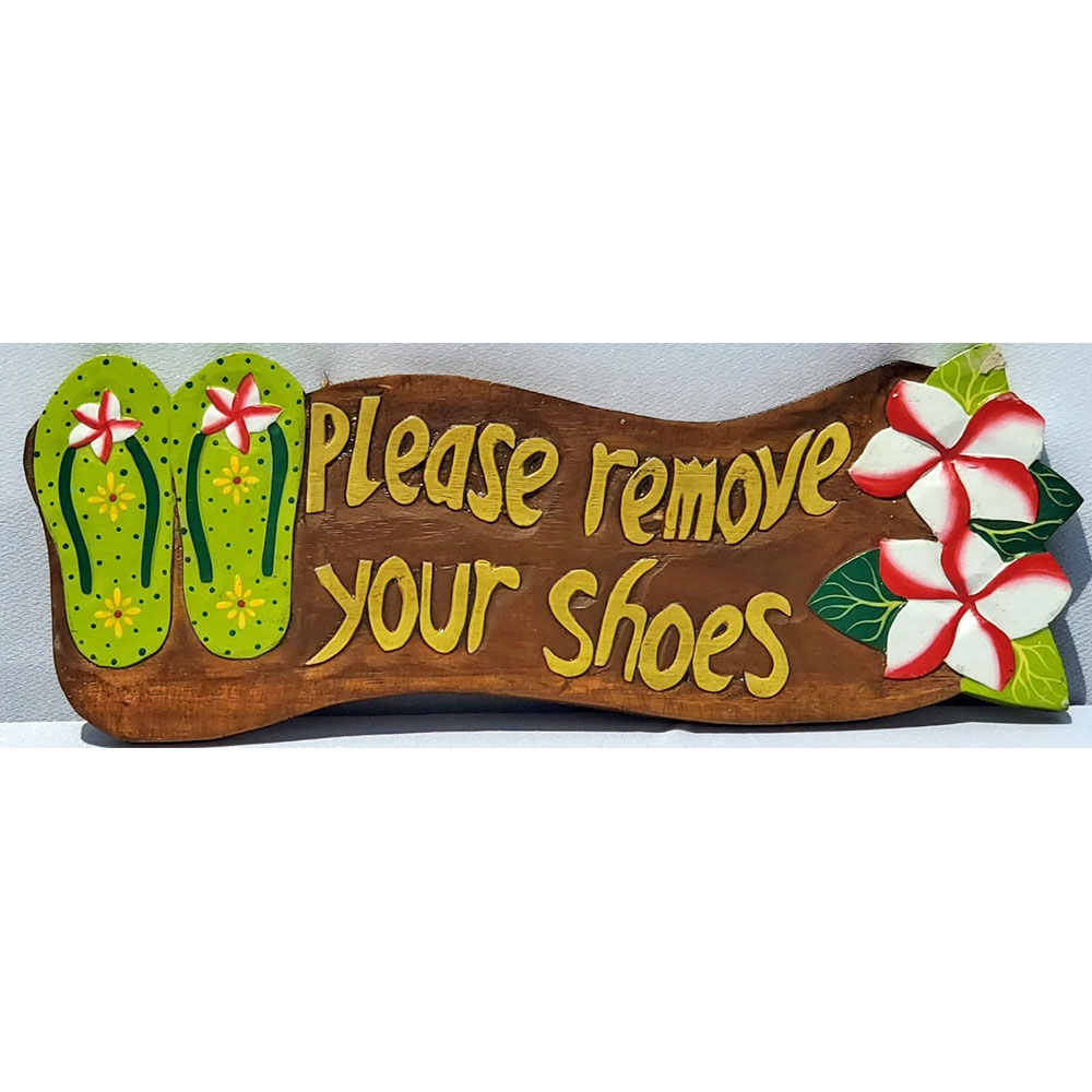 Please Remove Shoes With Slippers and Flowers ⋆ Hawaii Gift and Craft
